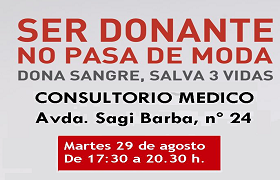 Donación de sangre día 29 de Agosto Donación de sangre día 29 de Agosto